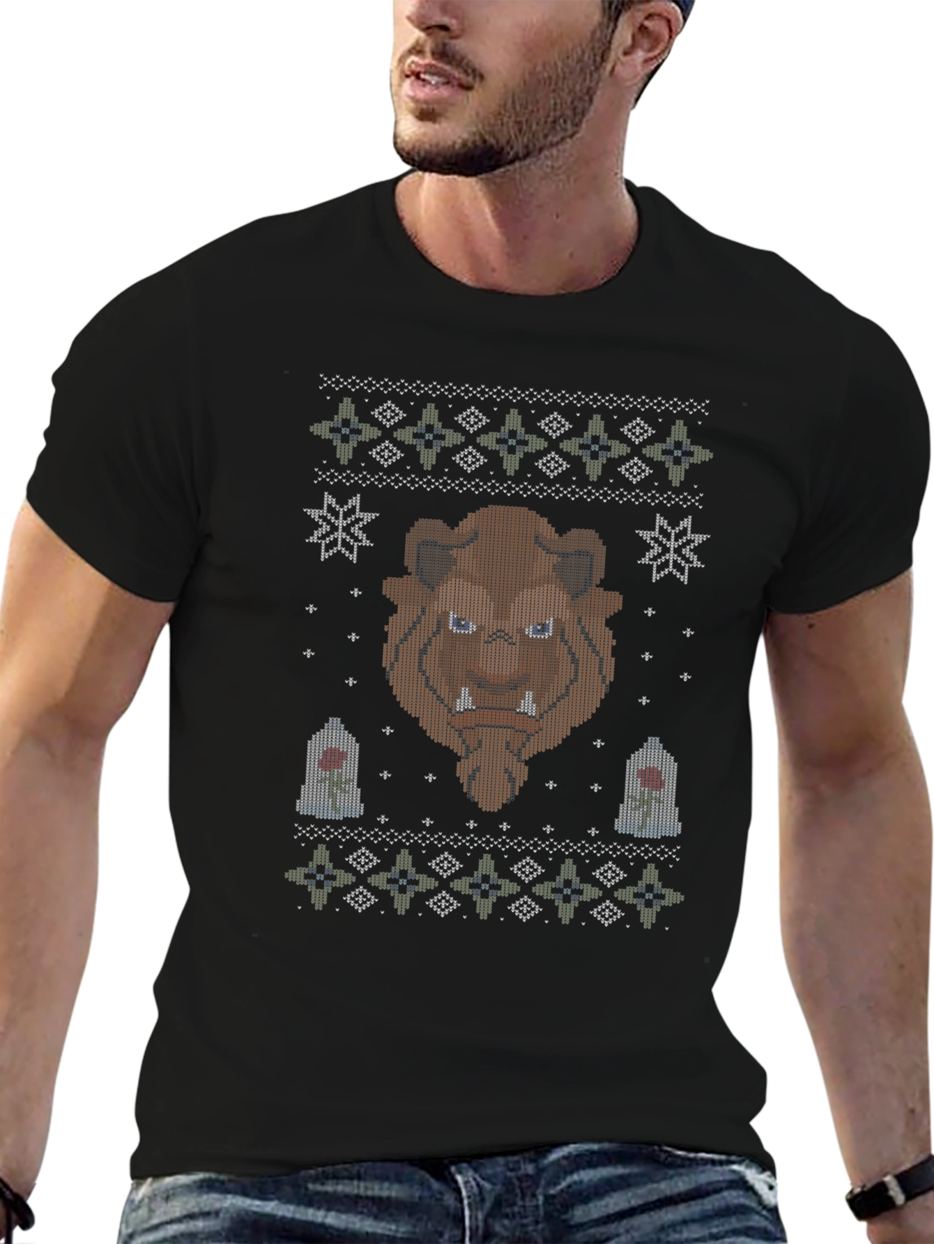 Beauty and the Beast Ugly Christmas Sweater T-Shirt