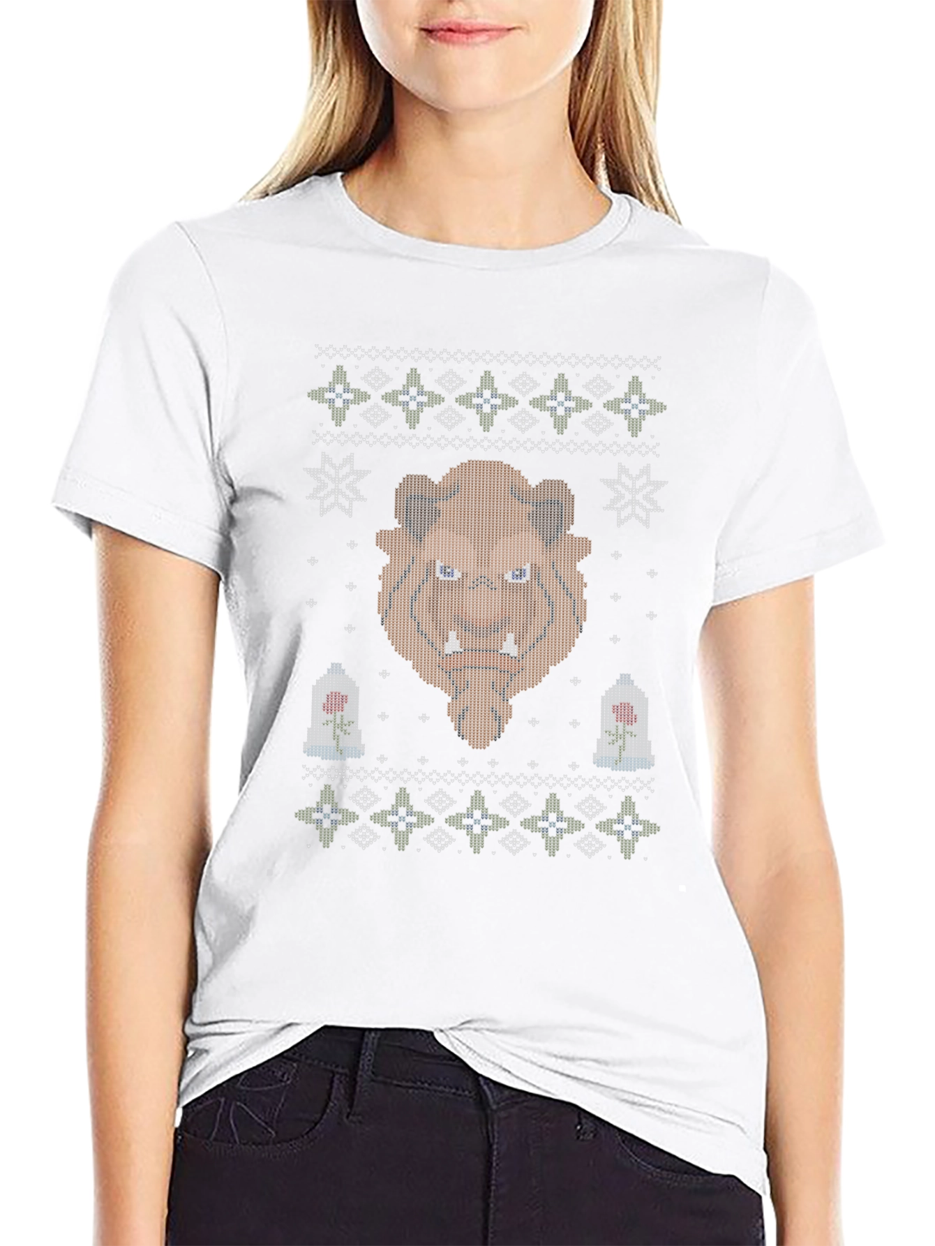 Beauty and the Beast Ugly Christmas Sweater T-Shirt