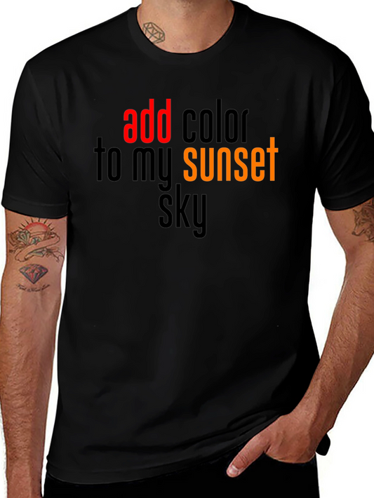 Add Color to My Sunset Black T-Shirt