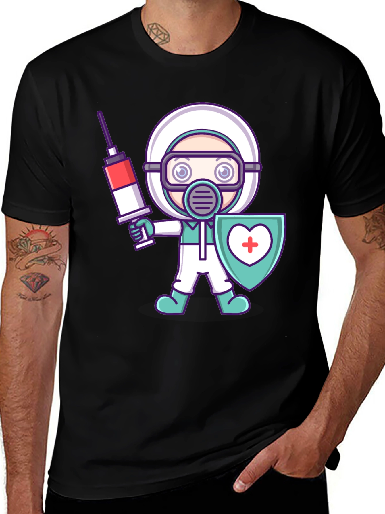 Cartoon Doctor Graphic T-Shirt