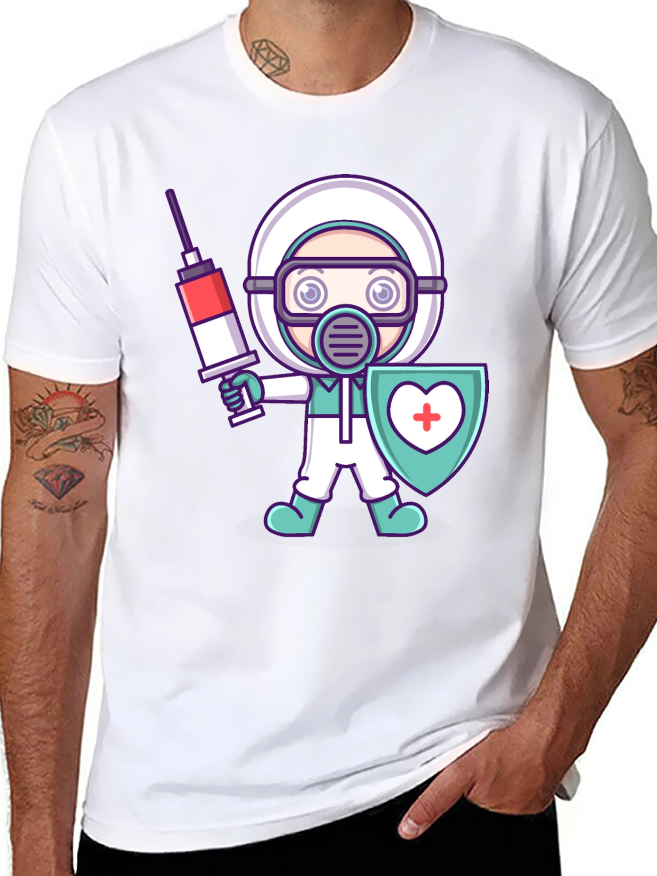 Cartoon Doctor Graphic T-Shirt
