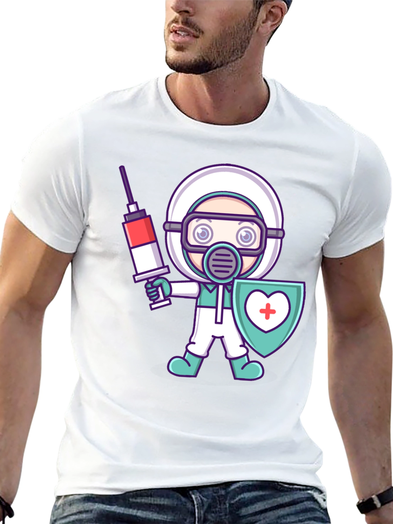 Cartoon Doctor Graphic T-Shirt