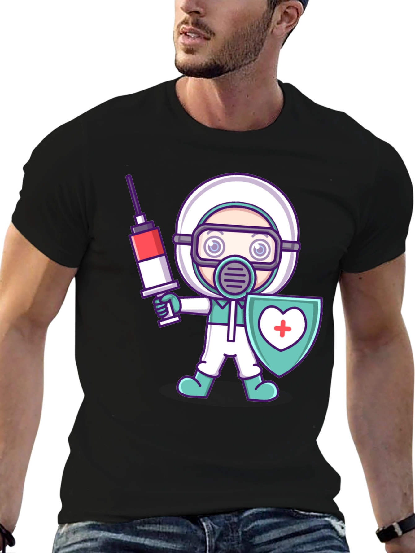 Cartoon Doctor Graphic T-Shirt