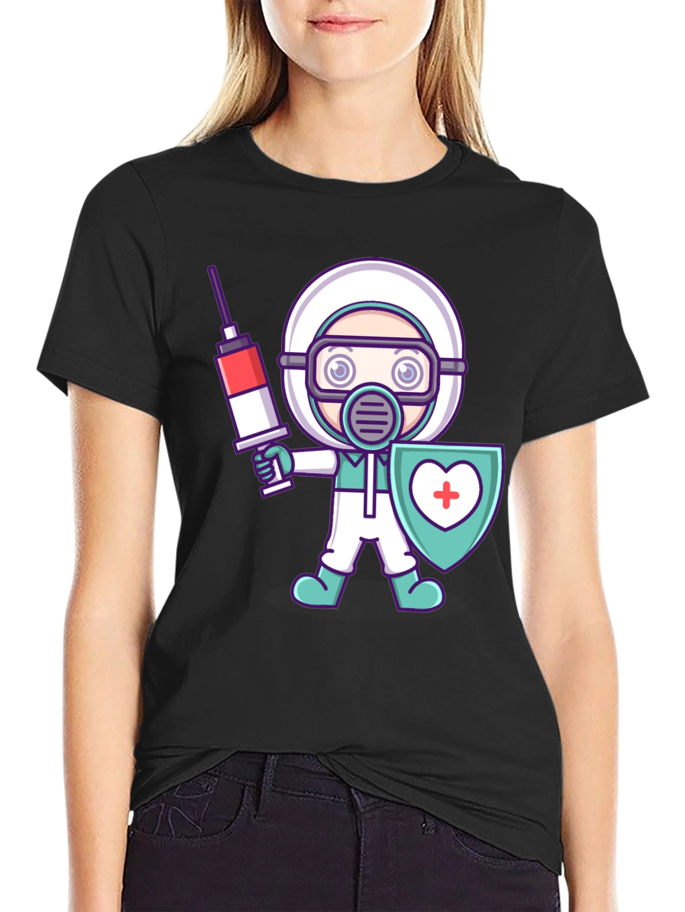 Cartoon Doctor Graphic T-Shirt