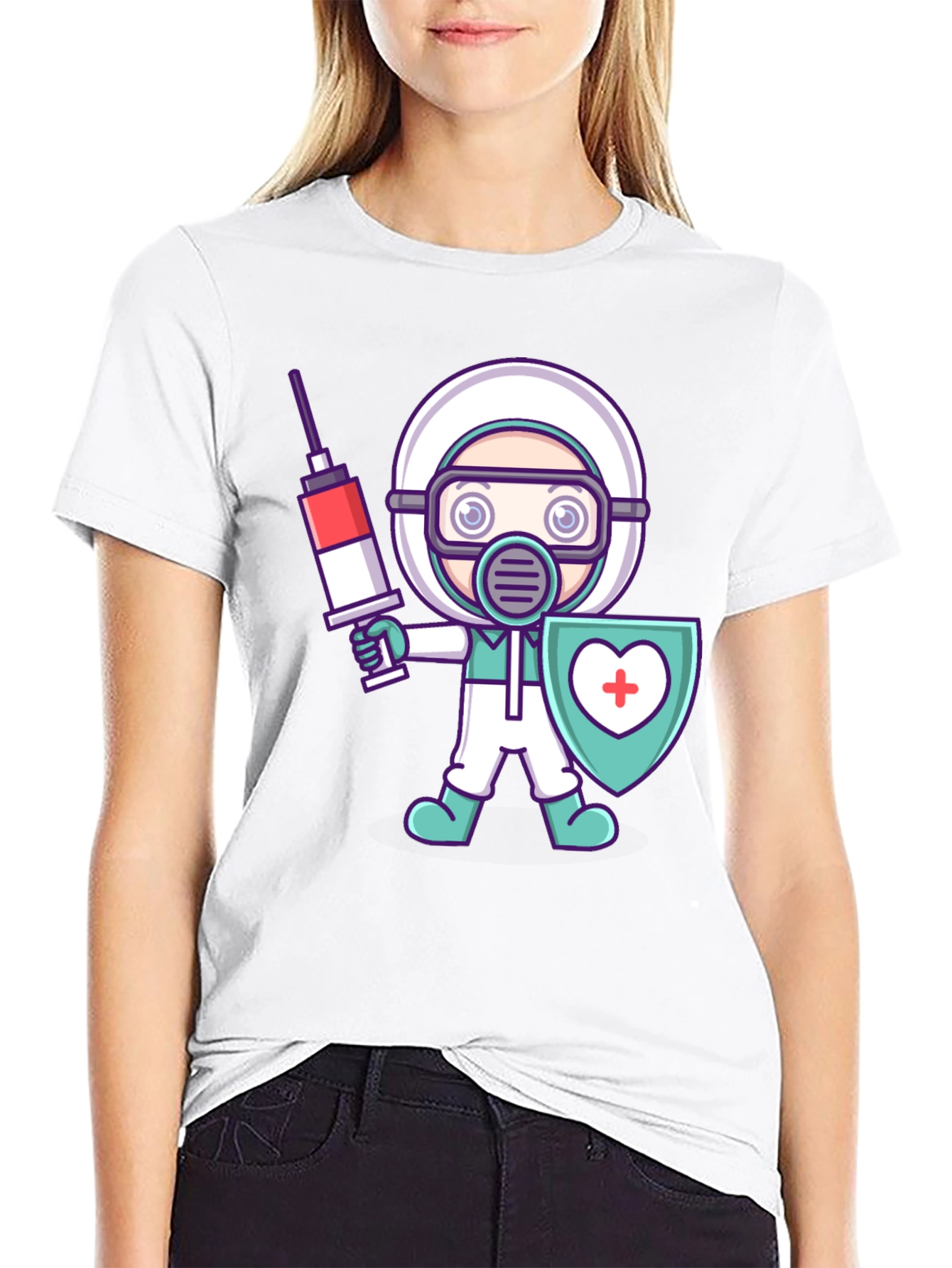 Cartoon Doctor Graphic T-Shirt