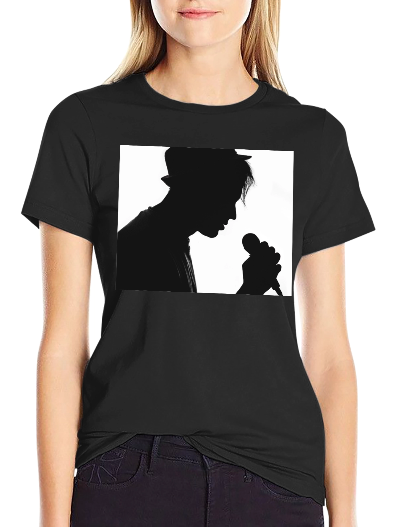 Silhouette Singer Black T-Shirt