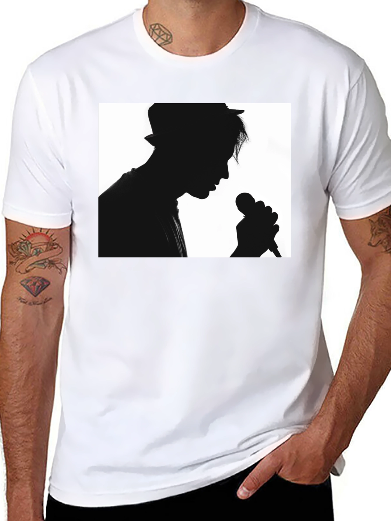Silhouette Singer Black T-Shirt