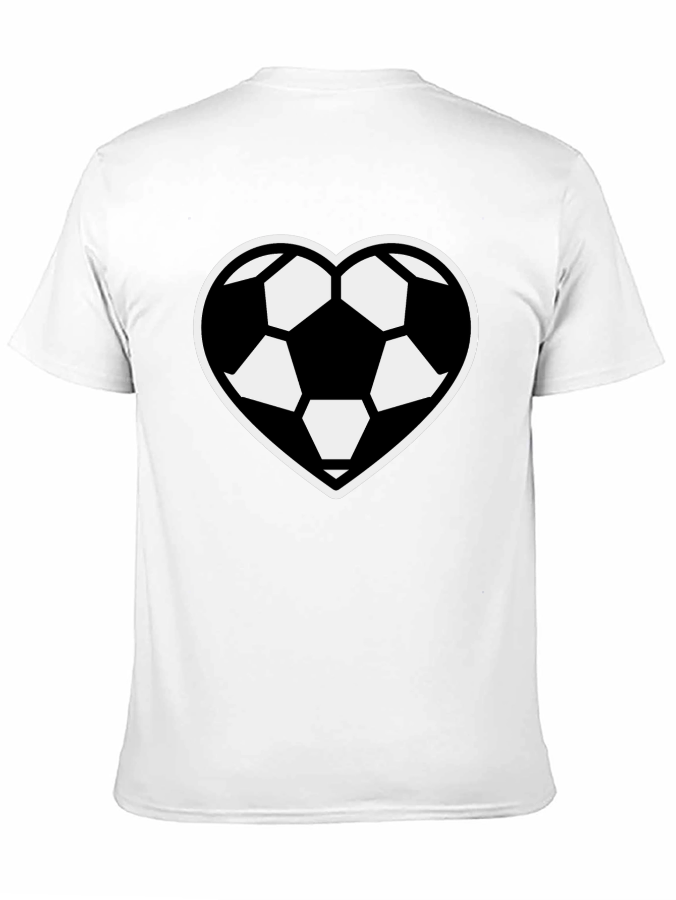 Soccer Heart T-Shirt - Black Sporty Casual