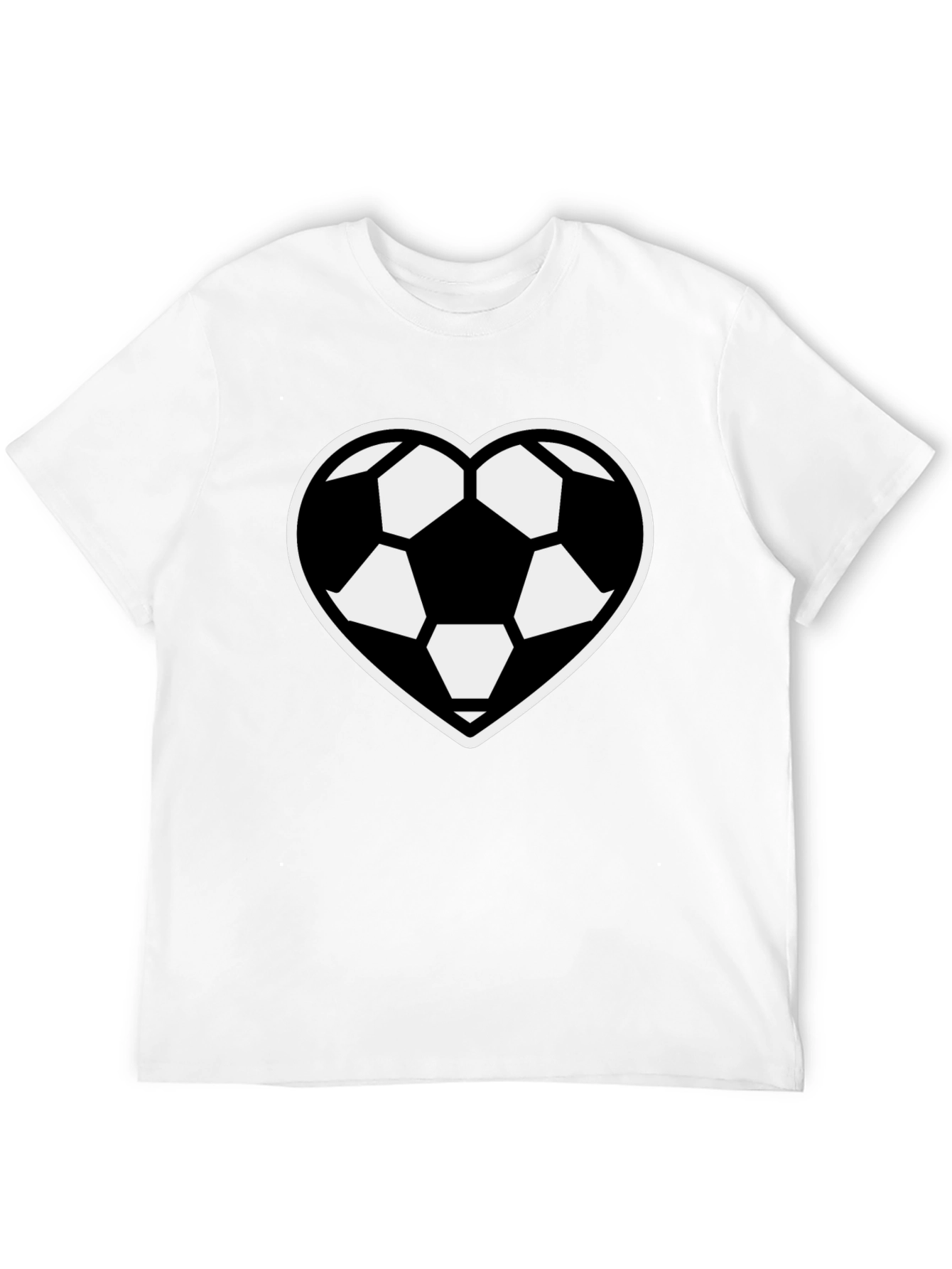 Soccer Heart T-Shirt - Black Sporty Casual
