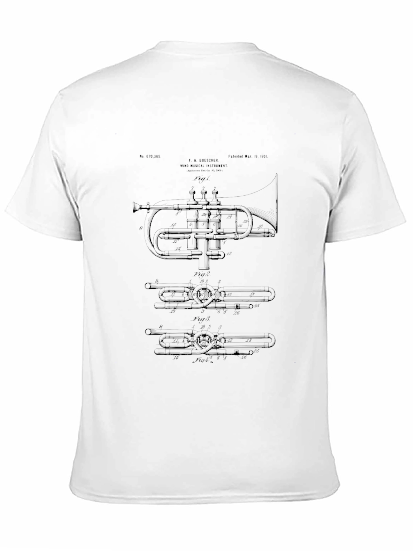 Black Trumpet Blueprint T-Shirt