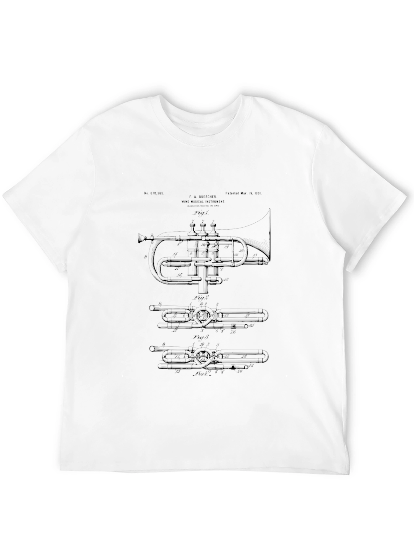 Black Trumpet Blueprint T-Shirt