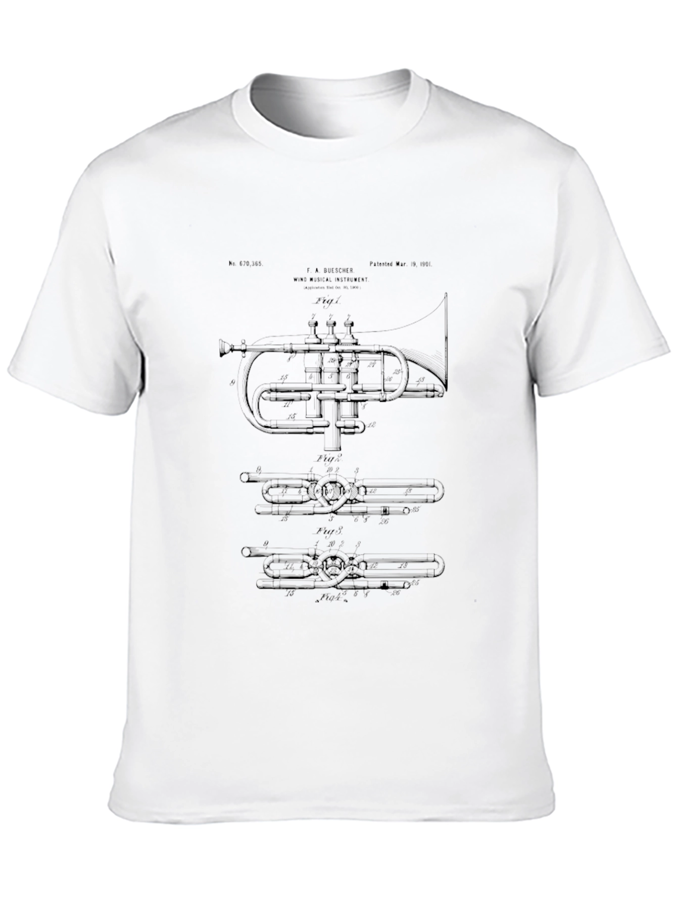Black Trumpet Blueprint T-Shirt