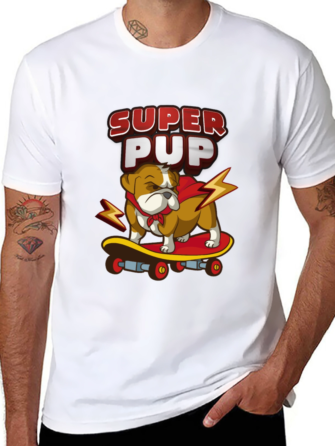 Super Pup Bulldog Skateboard Graphic Tee