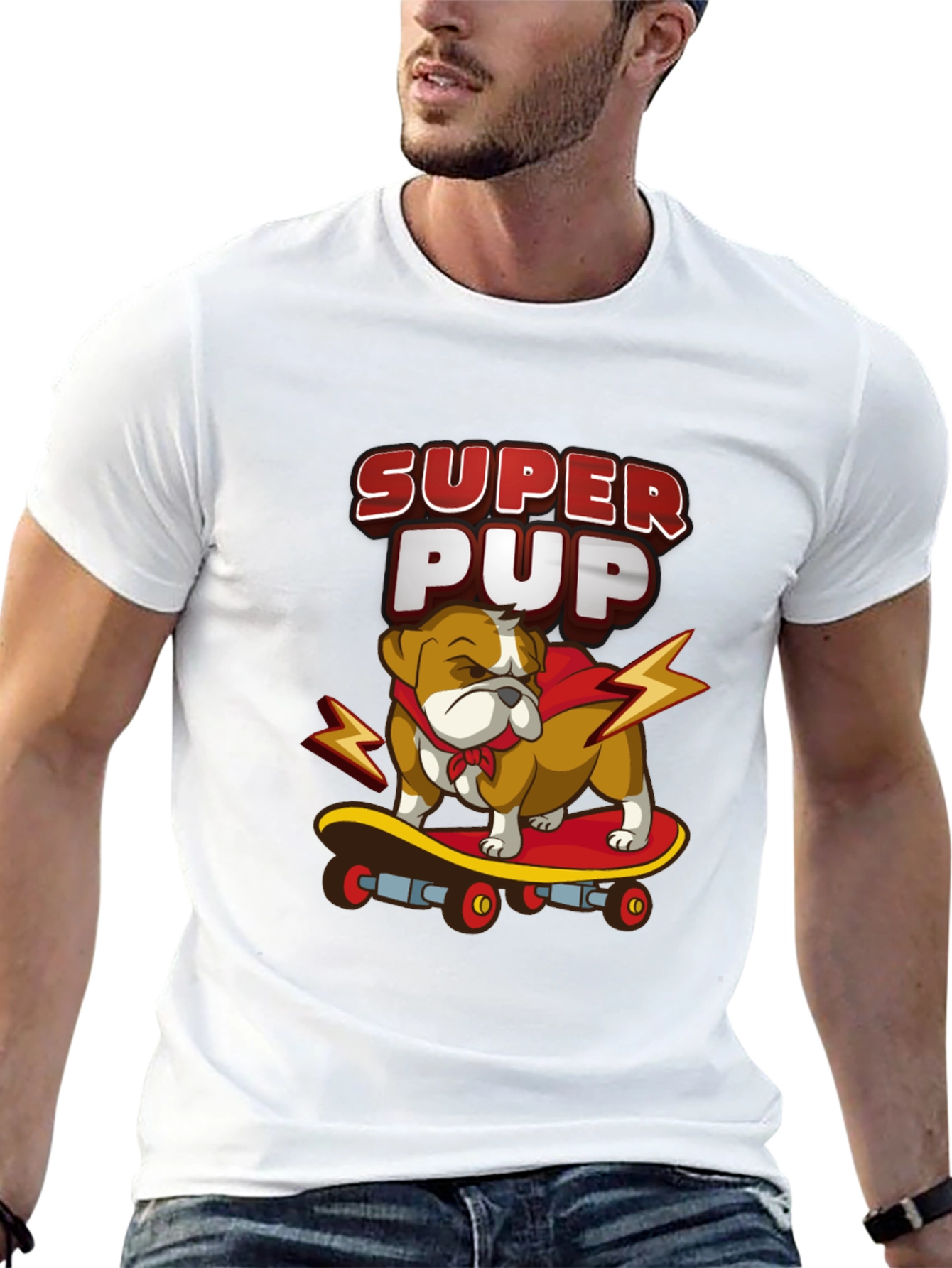 Super Pup Bulldog Skateboard Graphic Tee