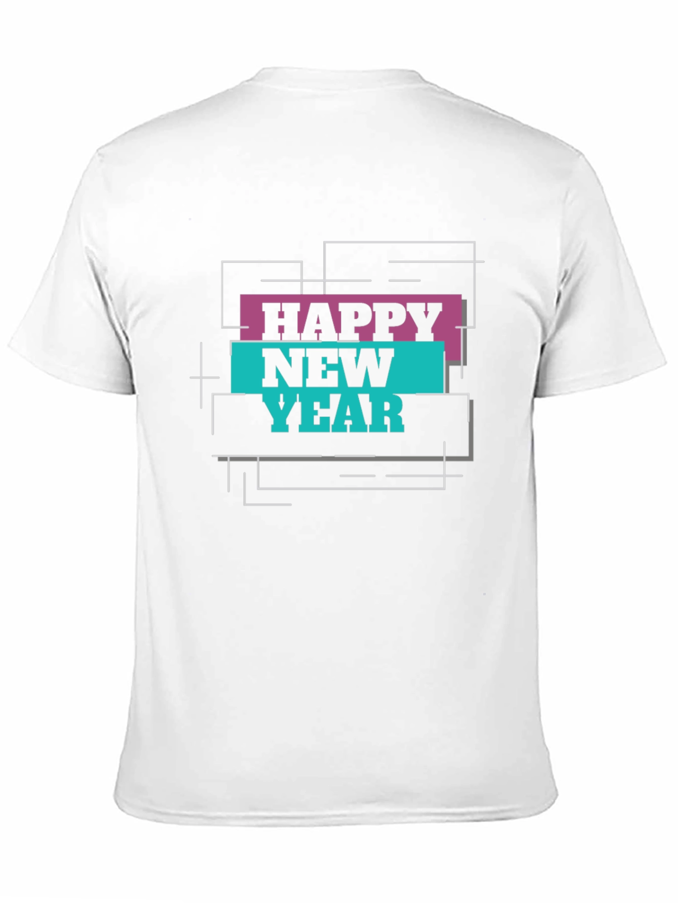 Happy New Year Graphic Print Black T-Shirt
