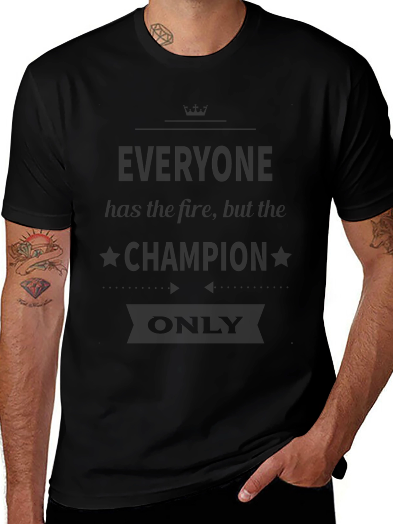Mens Classic Black Crew Neck T-Shirt