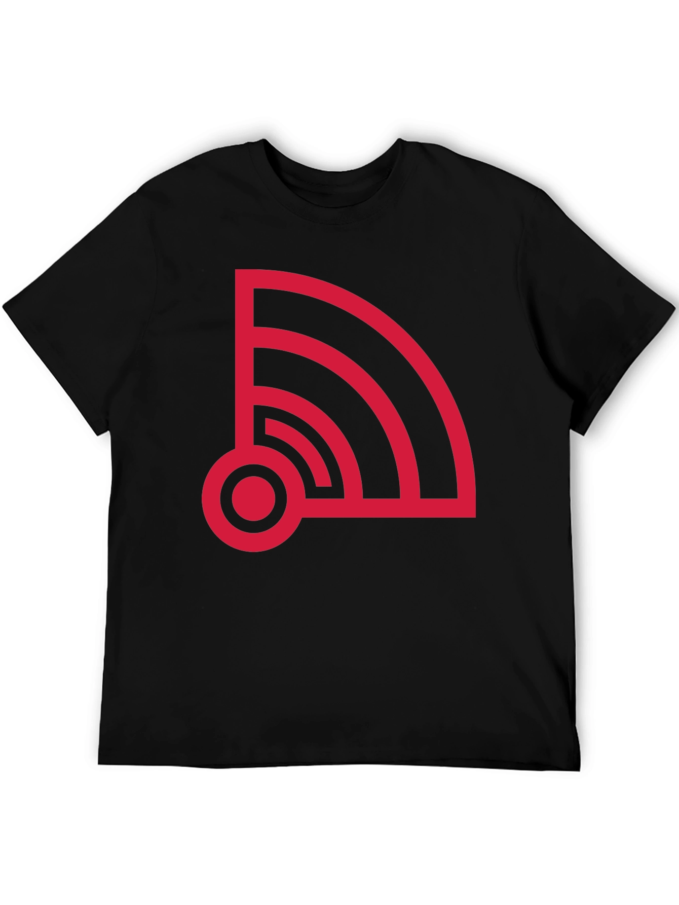 Retro WiFi Signal Graphic Tee - Black