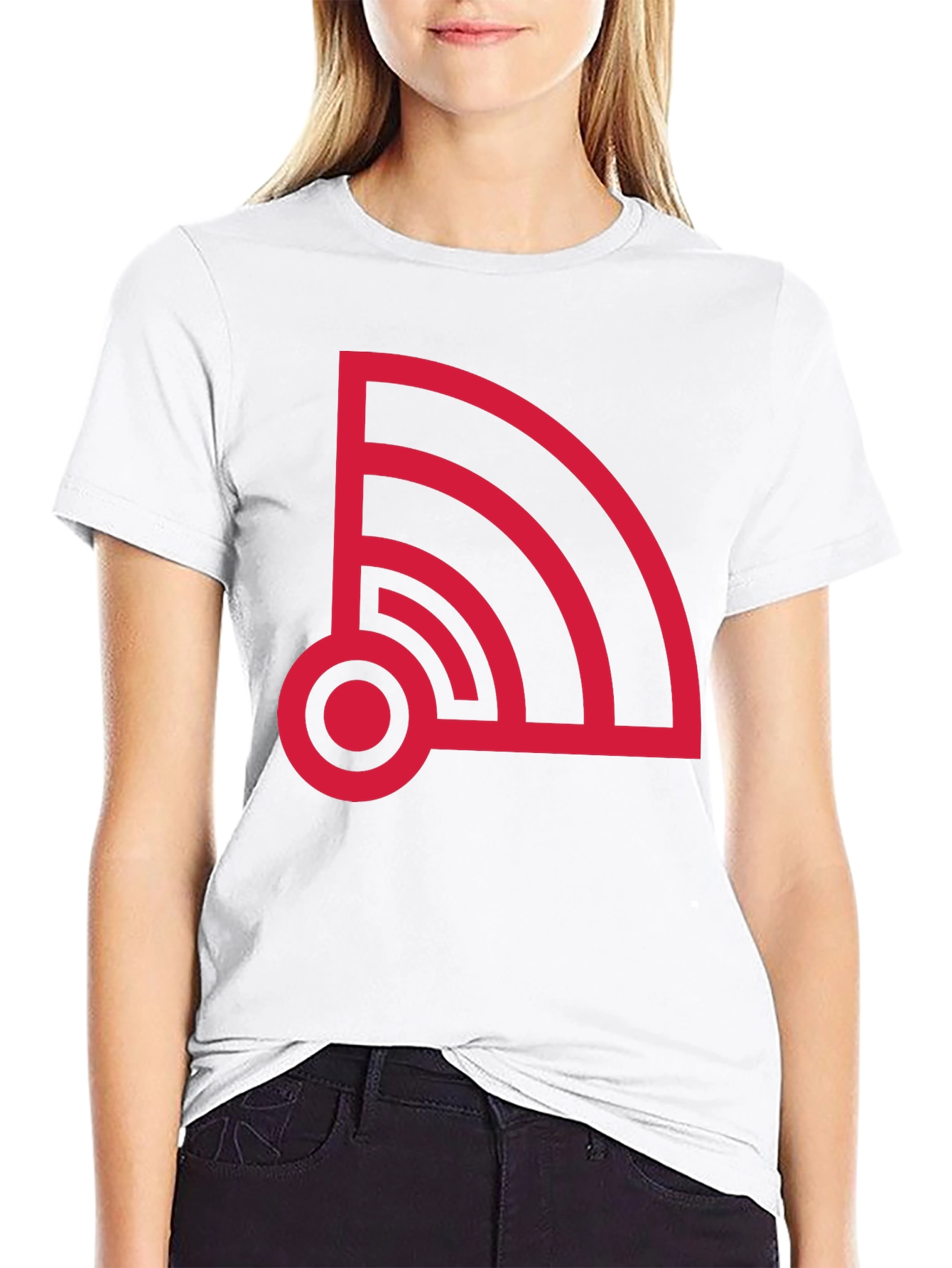 Retro WiFi Signal Graphic Tee - Black