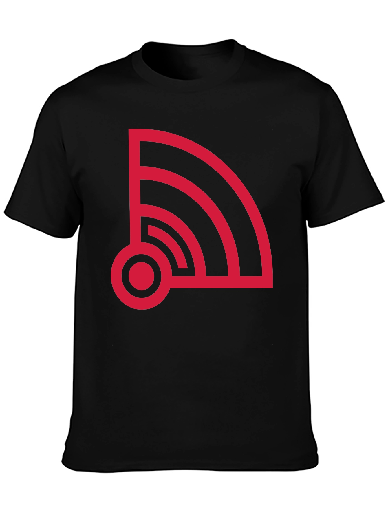 Retro WiFi Signal Graphic Tee - Black