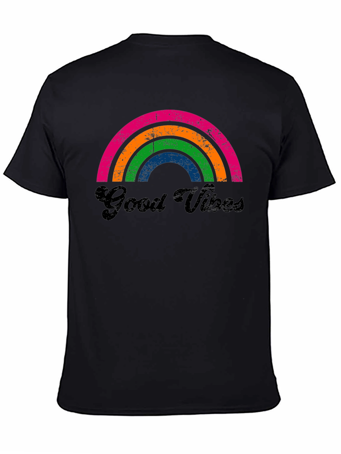 Retro Good Vibes Rainbow Graphic Tee