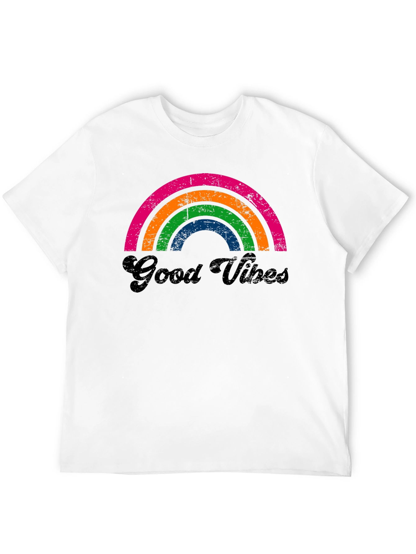 Retro Good Vibes Rainbow Graphic Tee
