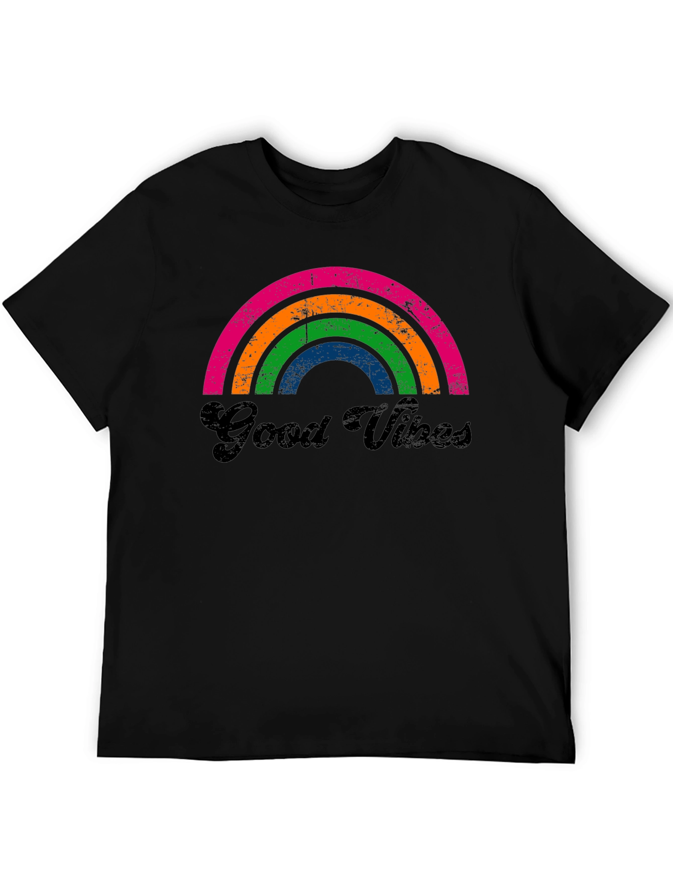 Retro Good Vibes Rainbow Graphic Tee