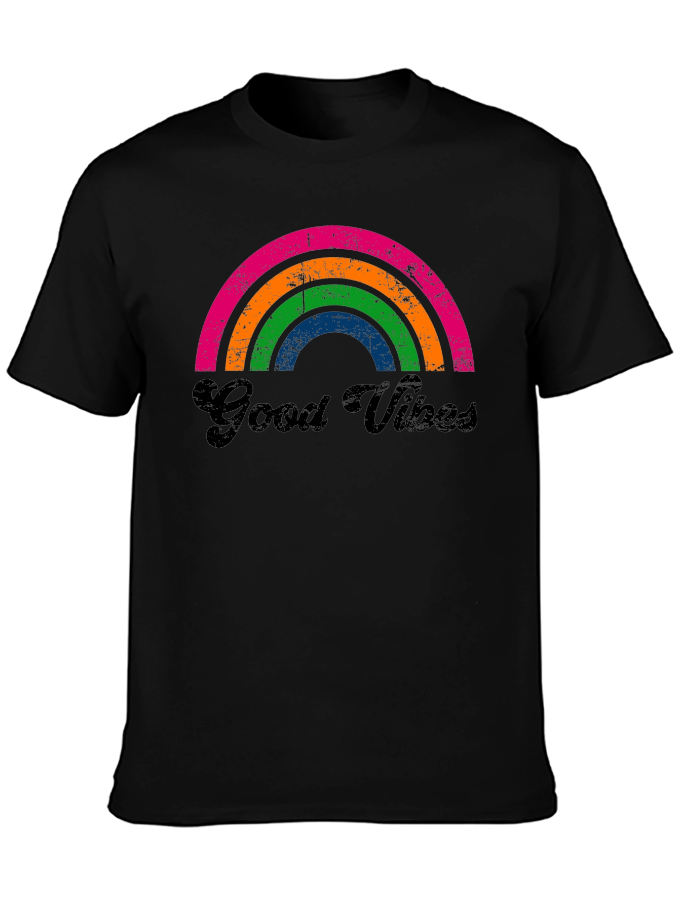 Retro Good Vibes Rainbow Graphic Tee