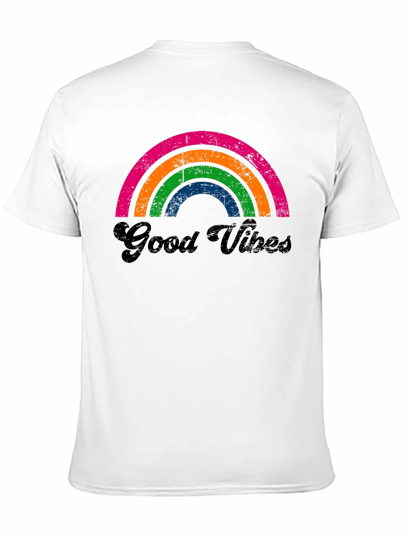 Retro Good Vibes Rainbow Graphic Tee