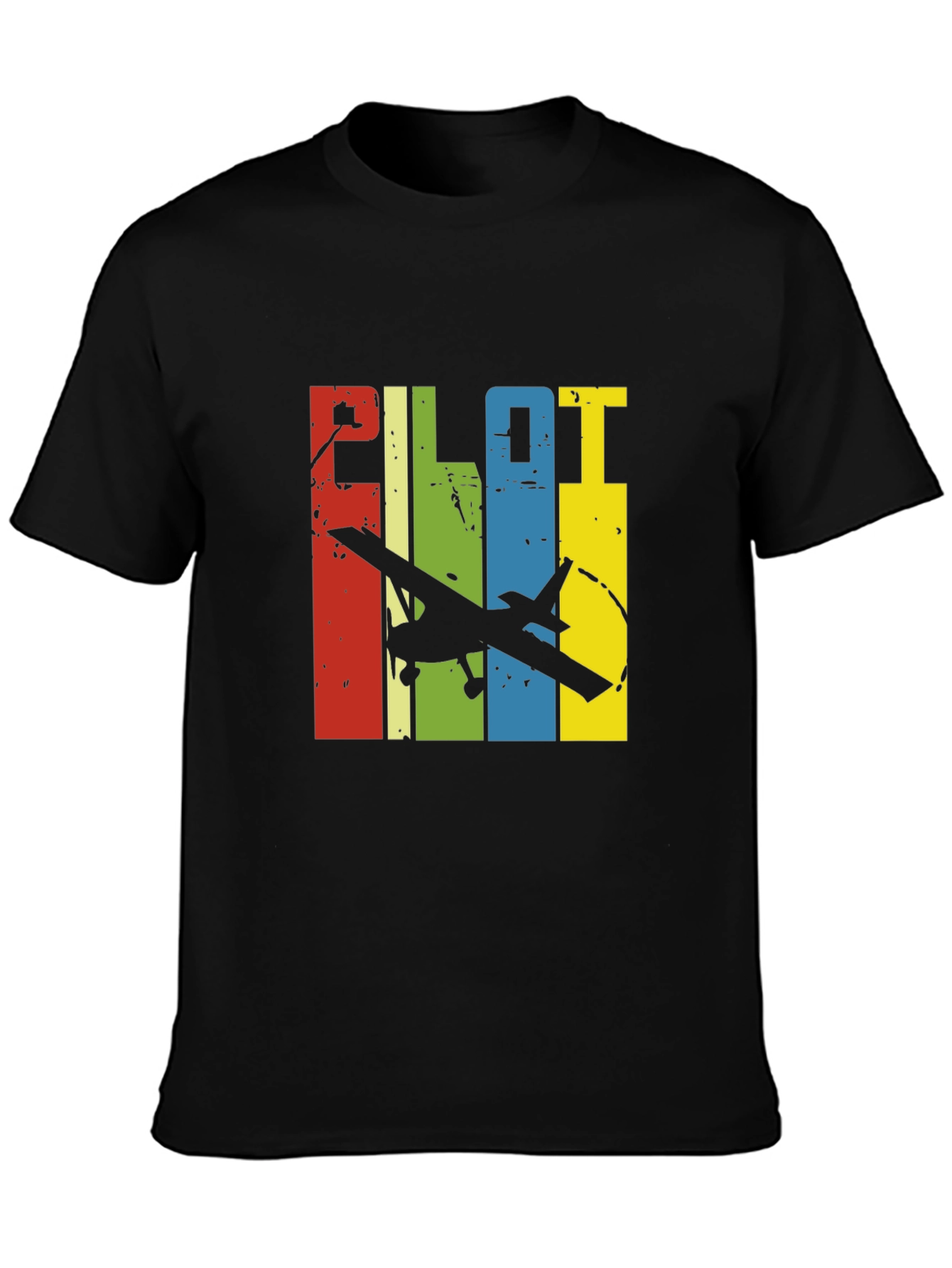 Pilot Airplane Graphic Tee - Retro Design