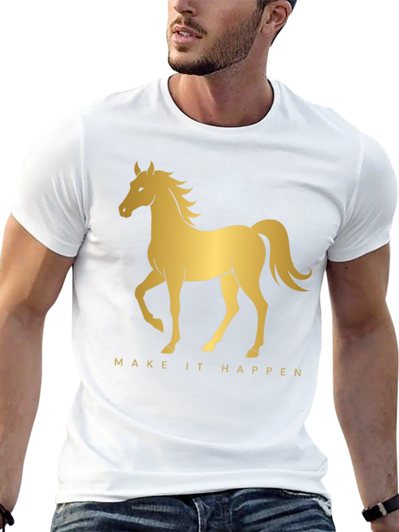 Golden Horse Graphic Tee - Make It Happen