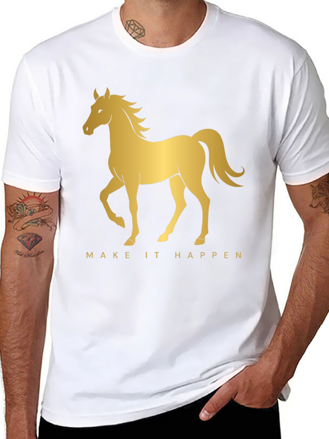 Golden Horse Graphic Tee - Make It Happen