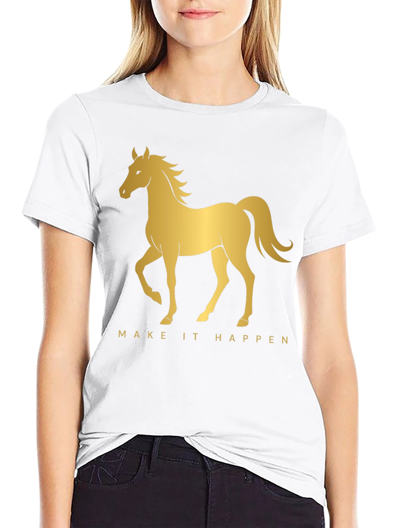 Golden Horse Graphic Tee - Make It Happen