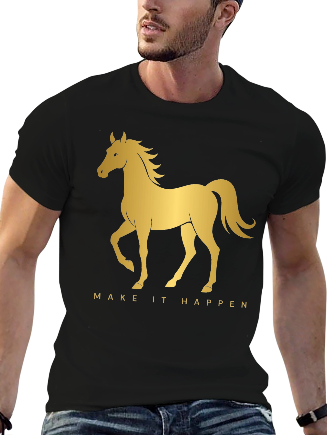 Golden Horse Graphic Tee - Make It Happen
