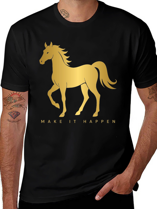 Golden Horse Graphic Tee - Make It Happen