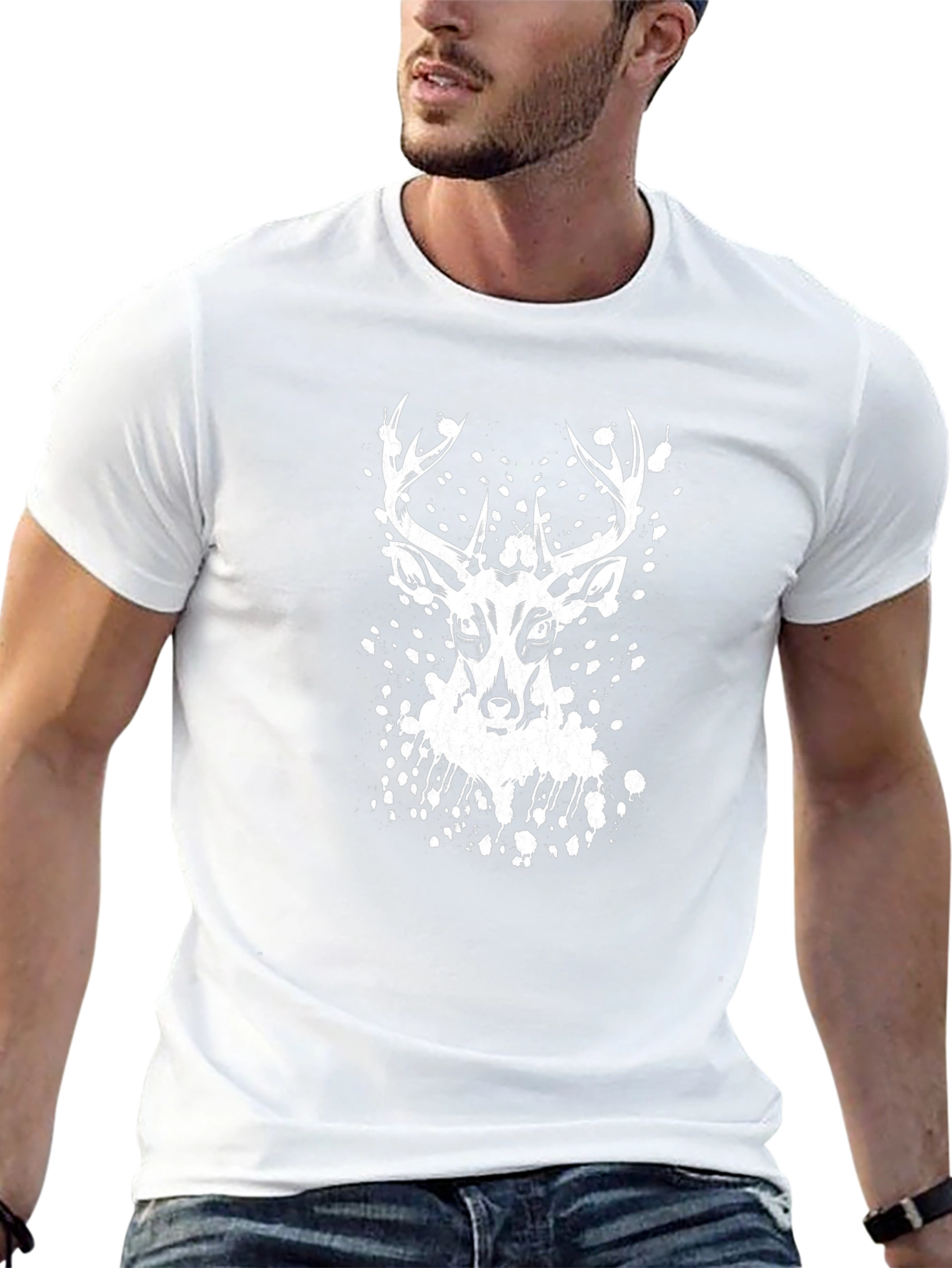 Deer Graphic Black T-Shirt