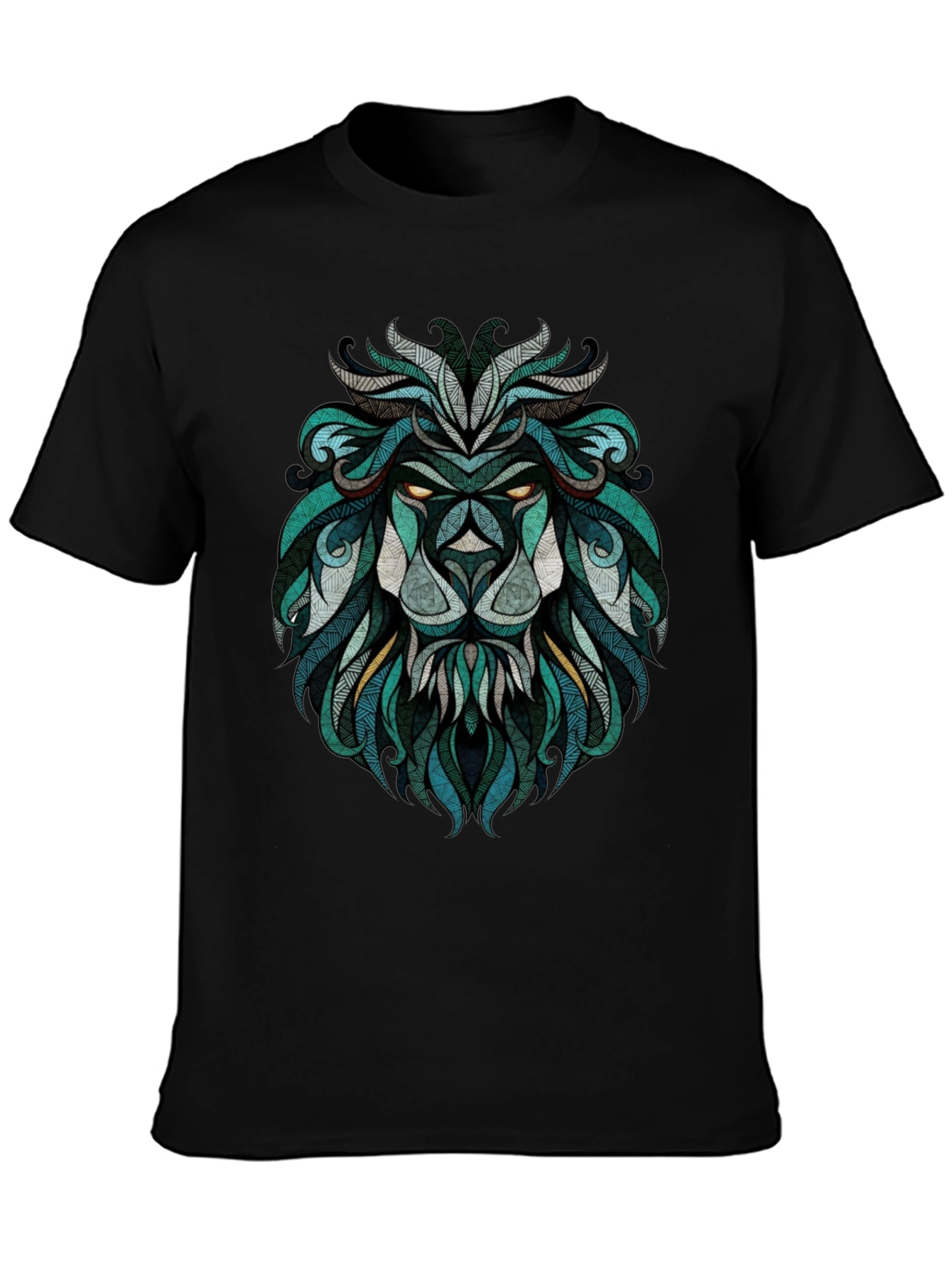 Lion Graphic Print Crew Neck T-Shirt