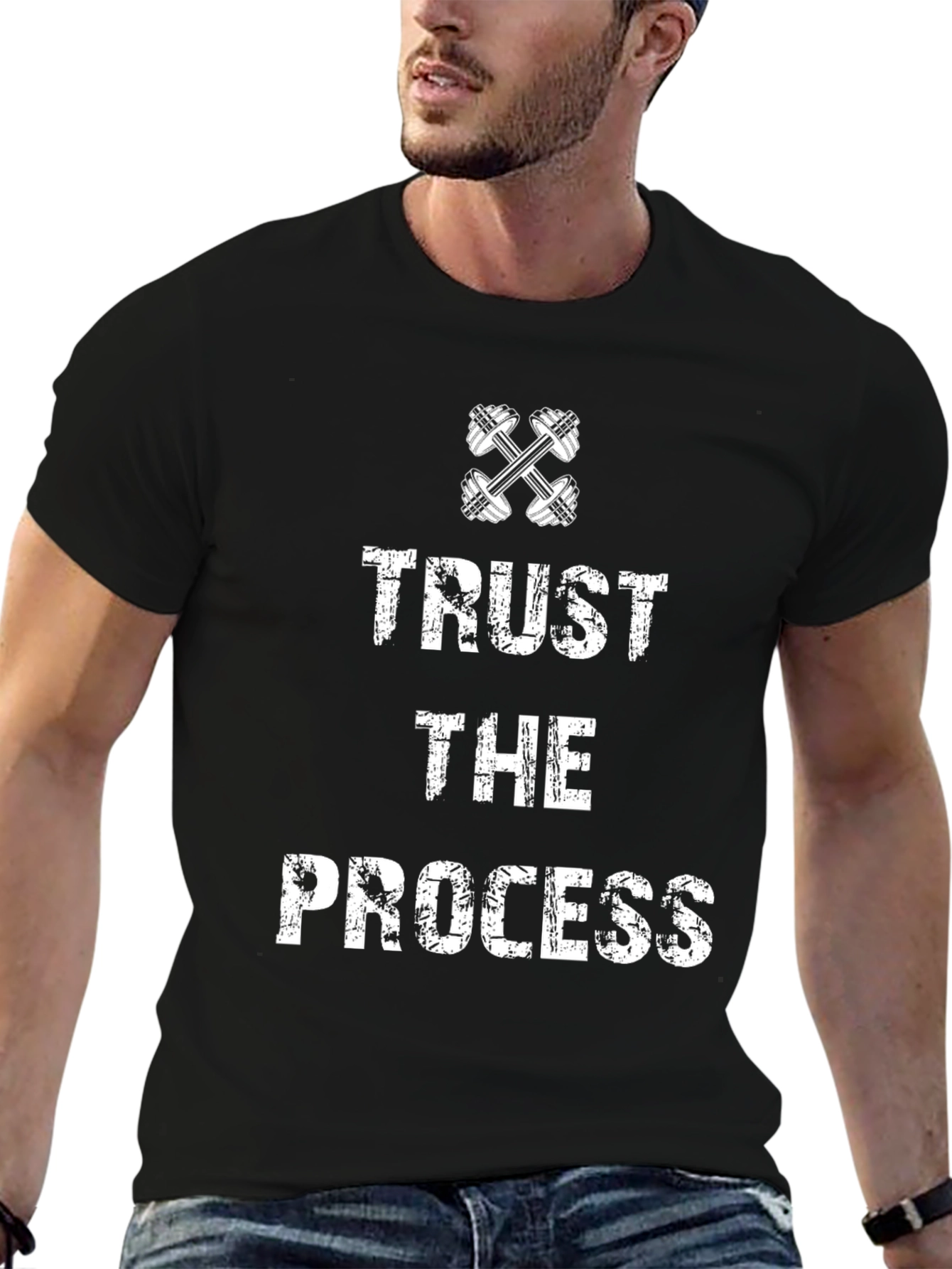 Trust the Process Black Graphic T-Shirt