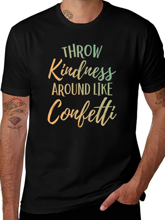 Kindness Confetti Graphic Tee - Inspiring Black T-Shirt