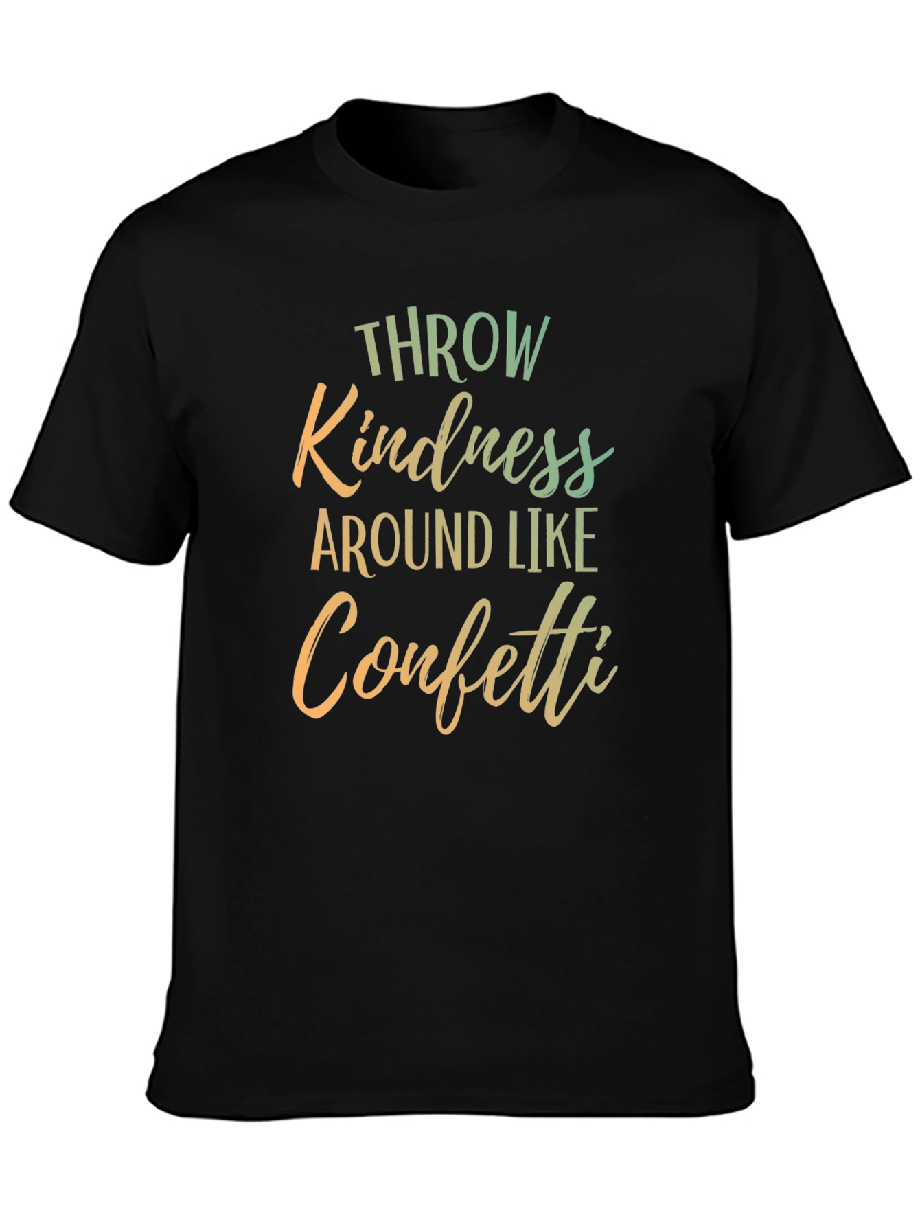 Kindness Confetti Graphic Tee - Inspiring Black T-Shirt