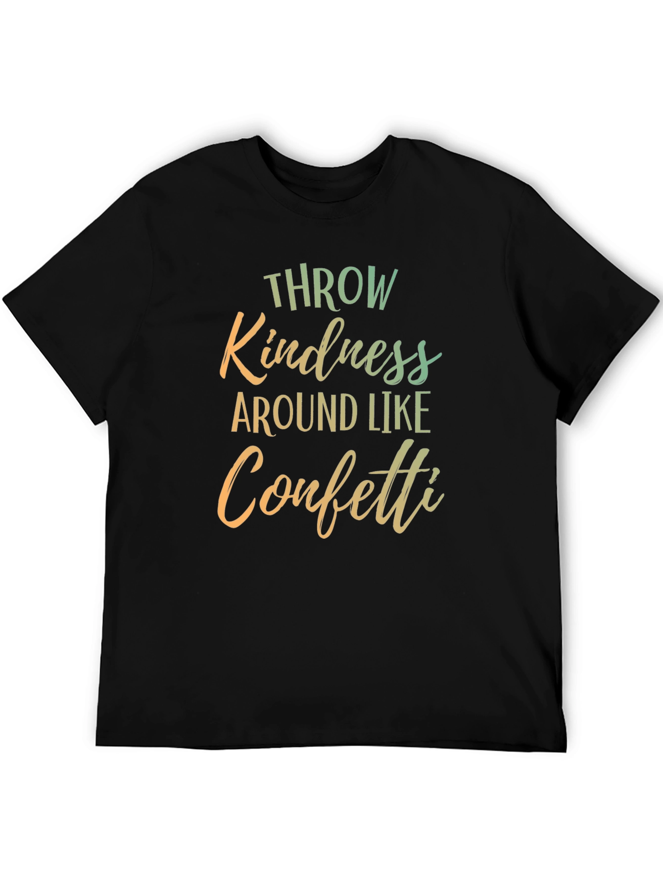 Kindness Confetti Graphic Tee - Inspiring Black T-Shirt