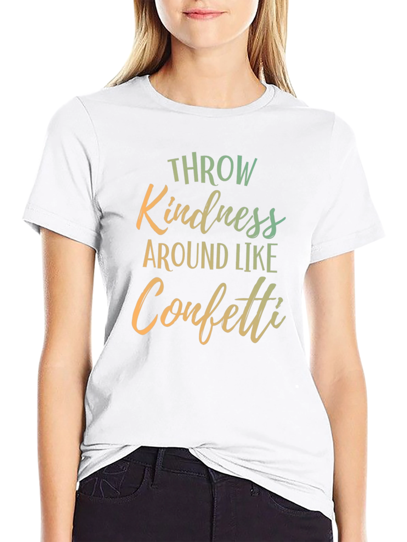 Kindness Confetti Graphic Tee - Inspiring Black T-Shirt