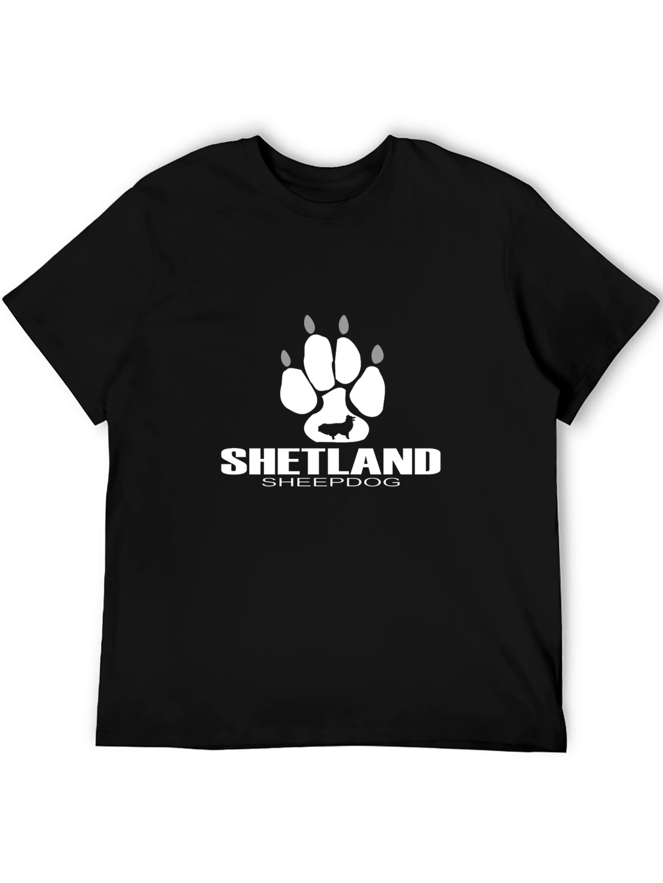 Shetland Sheepdog Paw Print Graphic Tee