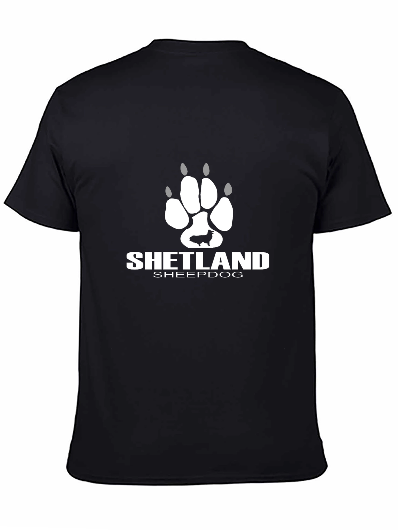 Shetland Sheepdog Paw Print Graphic Tee