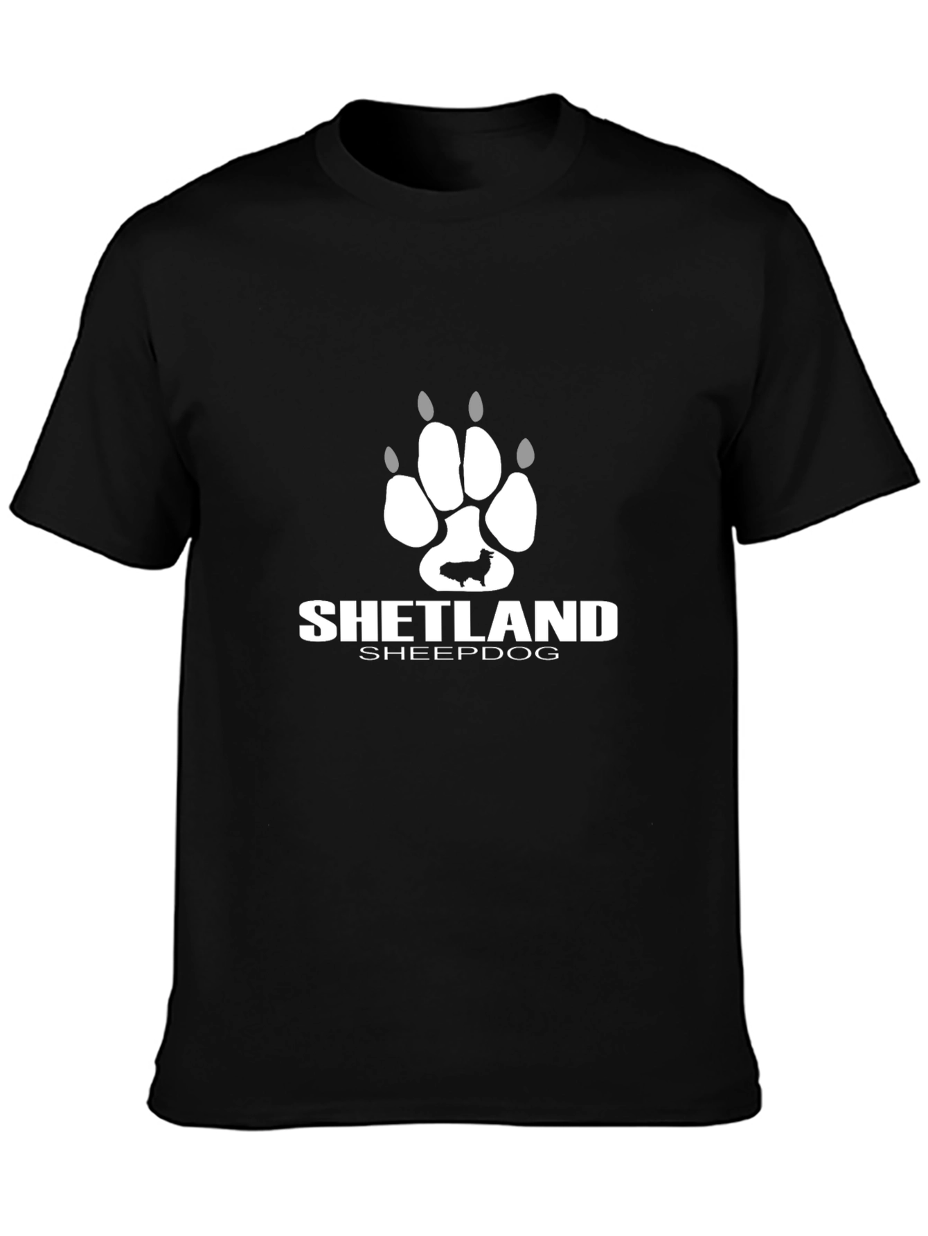 Shetland Sheepdog Paw Print Graphic Tee