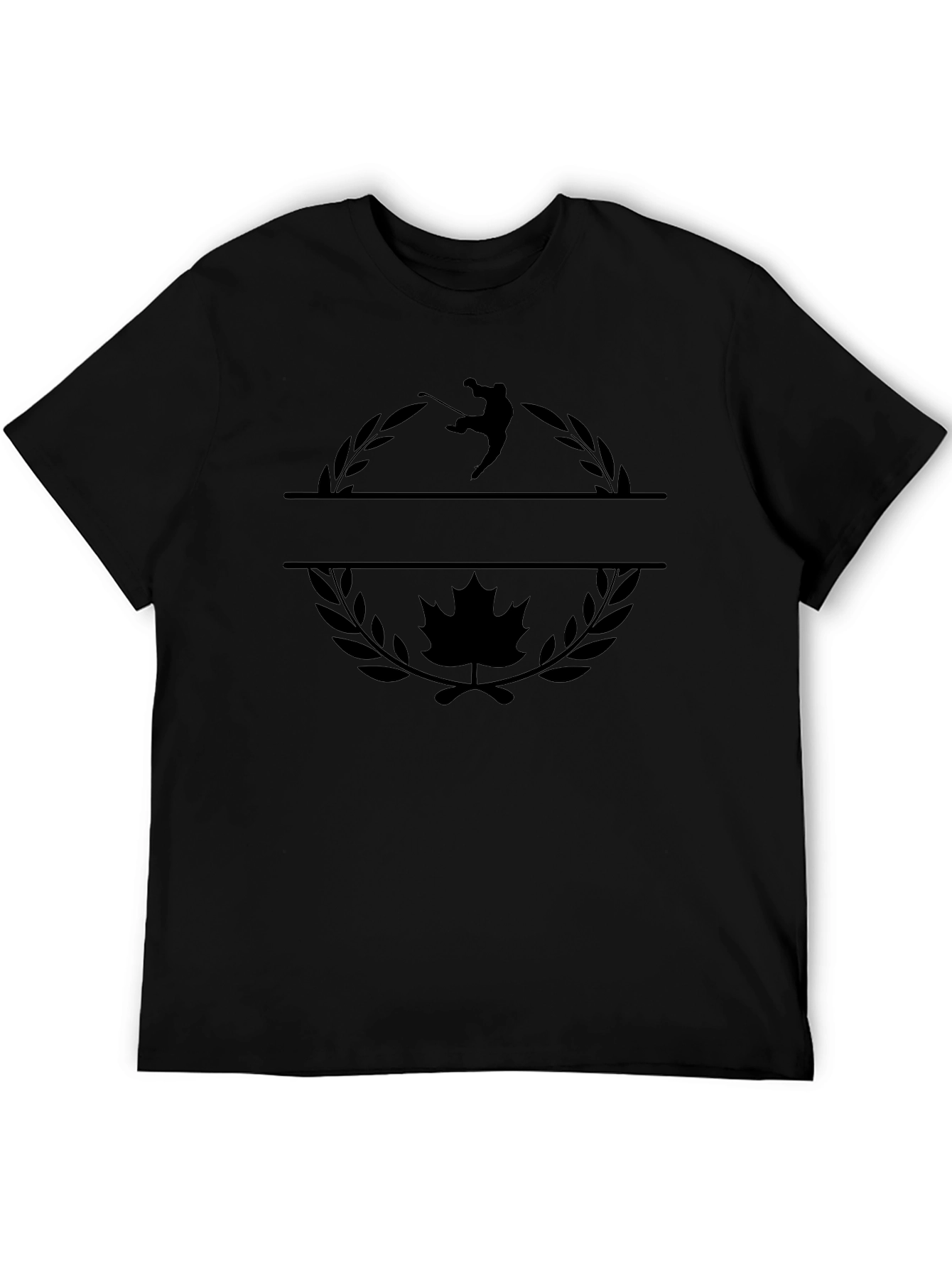 Golf & Canada Maple Leaf Black T-Shirt