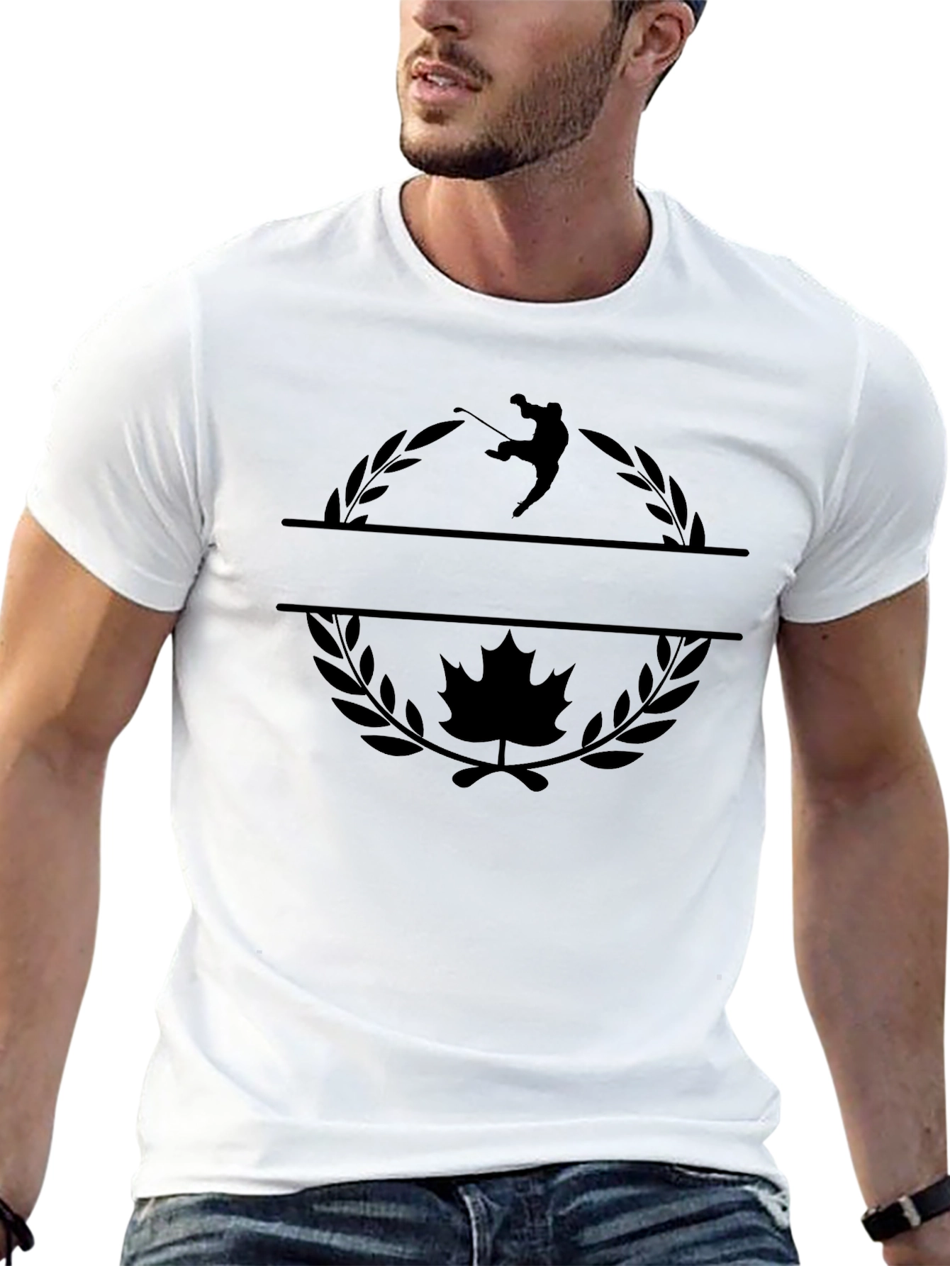 Golf & Canada Maple Leaf Black T-Shirt