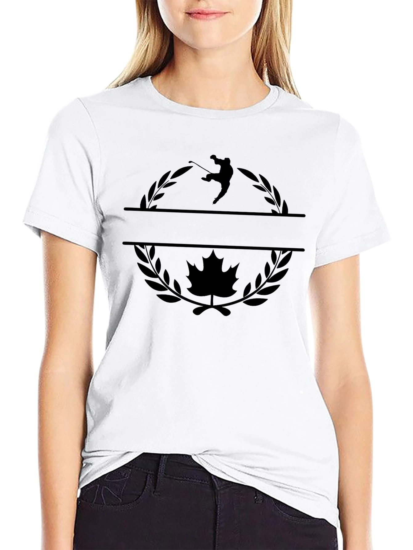 Golf & Canada Maple Leaf Black T-Shirt
