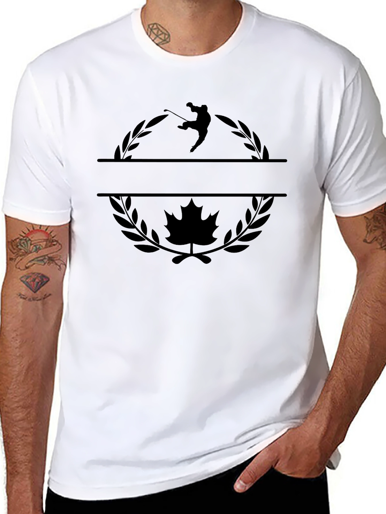 Golf & Canada Maple Leaf Black T-Shirt