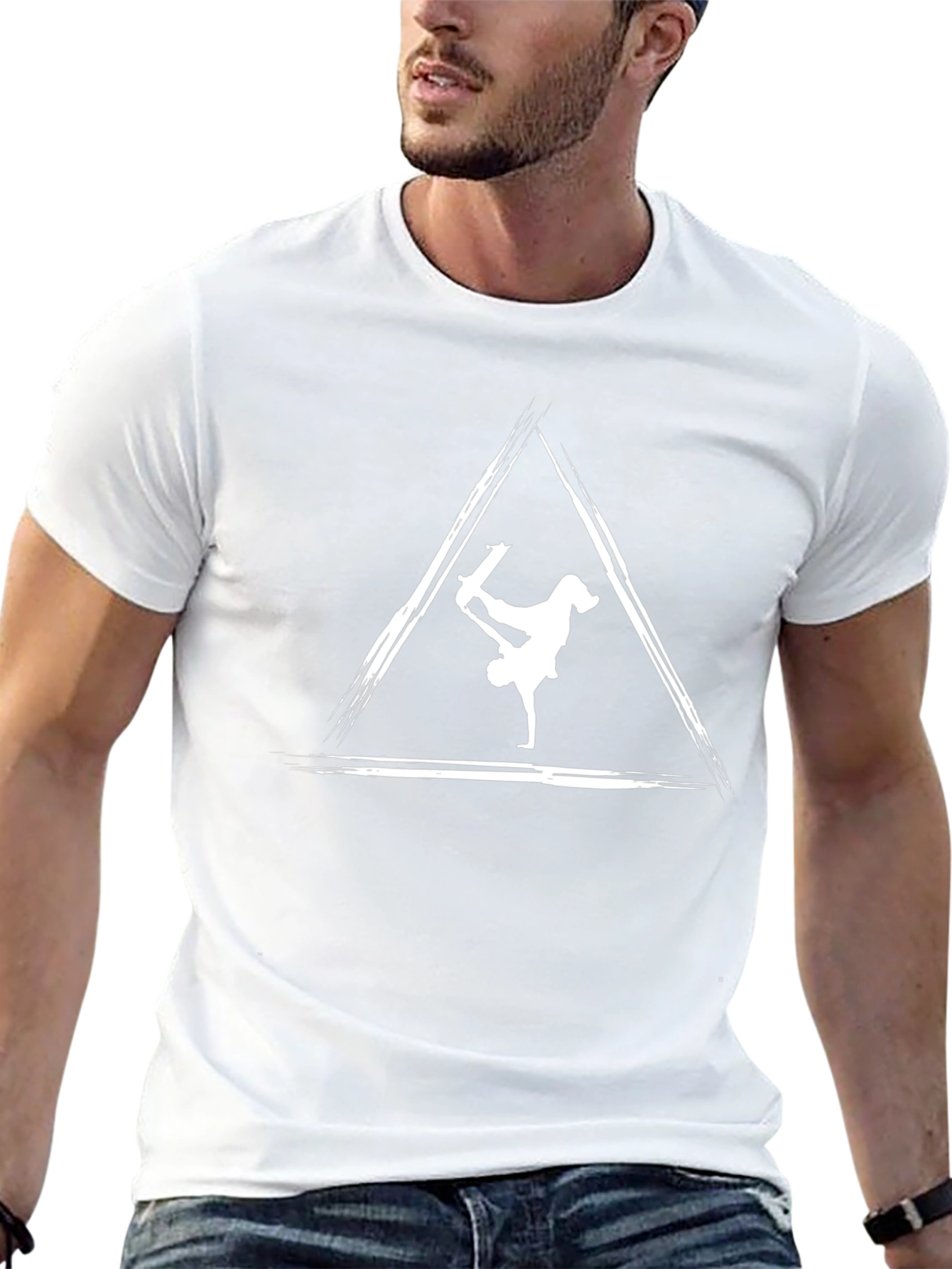 Skater Triangle Graphic Tee - Cool Black T-Shirt