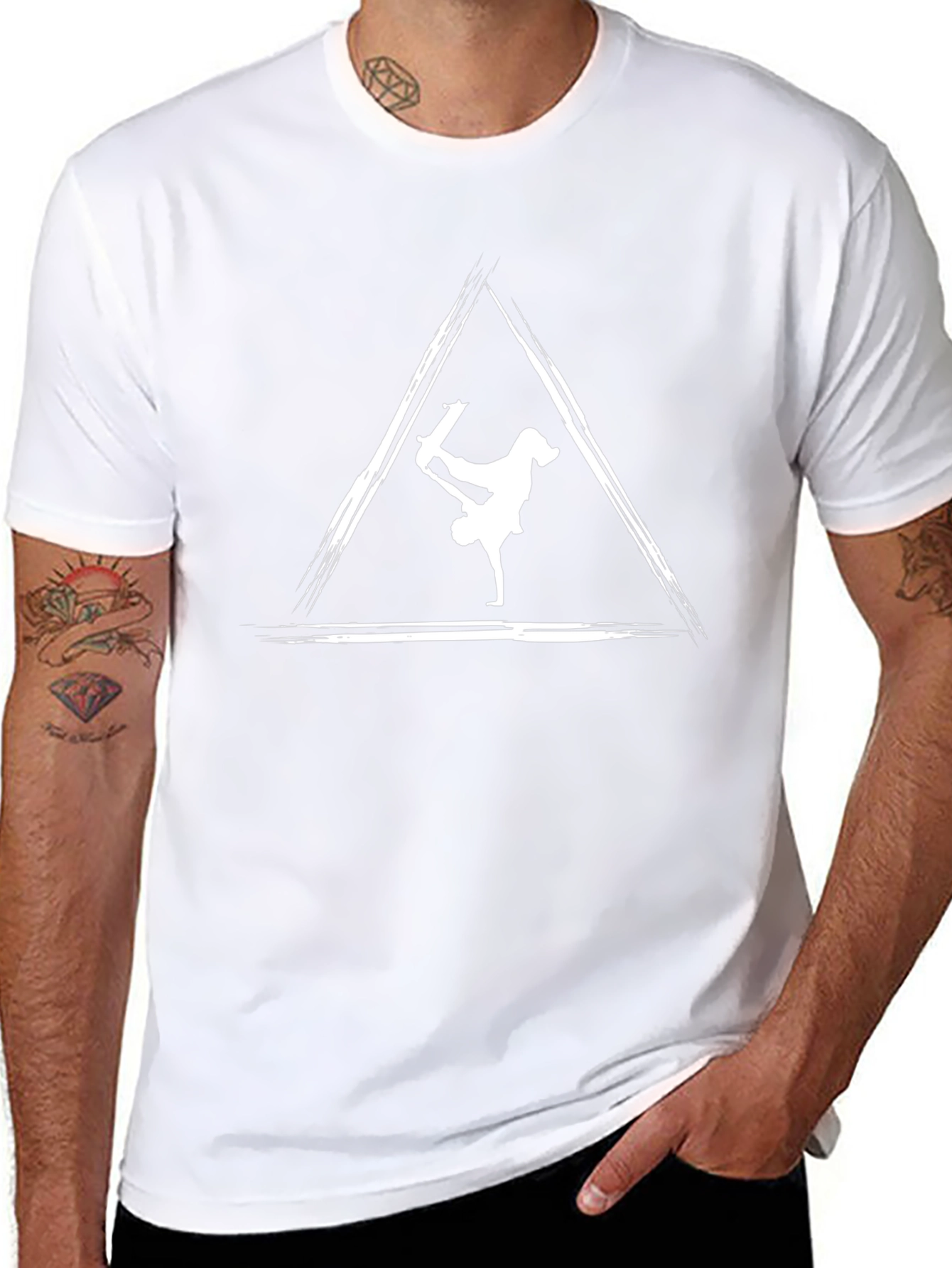 Skater Triangle Graphic Tee - Cool Black T-Shirt